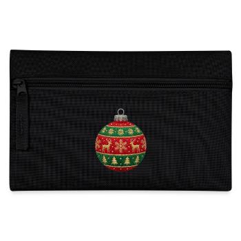 Gestickte Weihnachtskugel – Ornament (gedruckt) minimal - Federtasche - Schwarz - Vorne