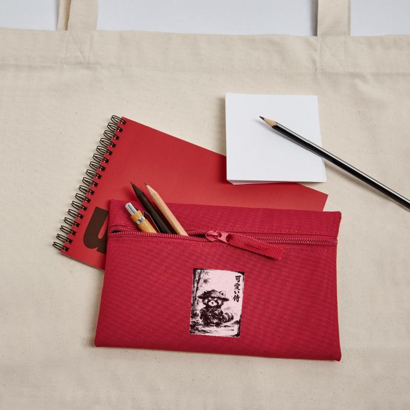 Samurai Red Panda Sumi-e Ink Drawing Pencil Case