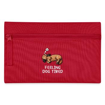 Feeling Dog Tired Langhaardackel Dackel Dachshund - Federtasche - Rot - Vorne