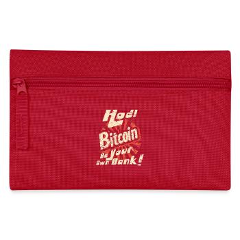 Orange Bitcoin HODL Vintage - Federtasche - Rot - Vorne