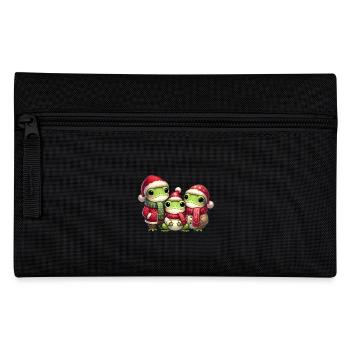Festive Frog Family Christmas Trio - Pencil Case - black - Front