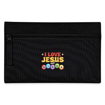 Ich liebe Jesus und Bingo - Federtasche - Schwarz - Vorne