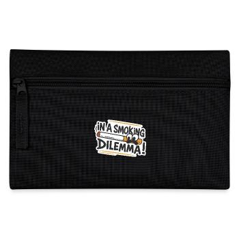 Raucher-Dilemma-Cartoon Sticker - Federtasche - Schwarz - Vorne
