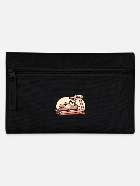Entspanntes Faultier auf dem Laufband-Design - Federtasche - Schwarz