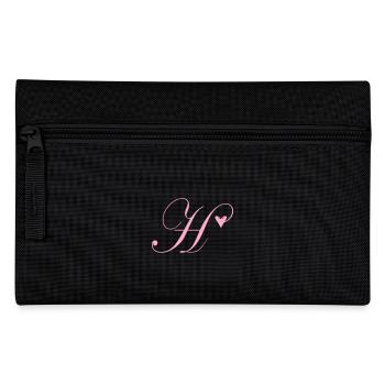 Monogramm H Herz Ranke - Federtasche - Schwarz - Vorne
