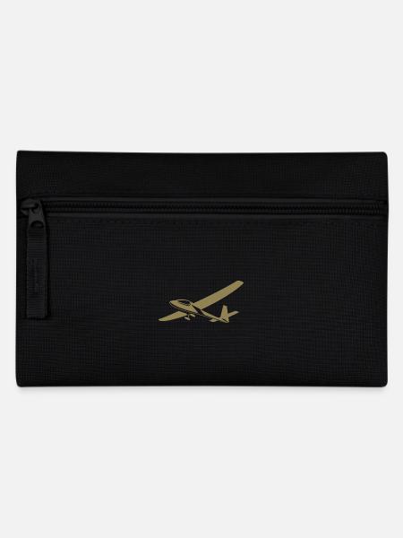 Segelflugzeug Pilot Silhouette Minimalistisch - Federtasche - Schwarz