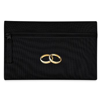 Eheringe Hochzeit - Federtasche - Schwarz - Vorne