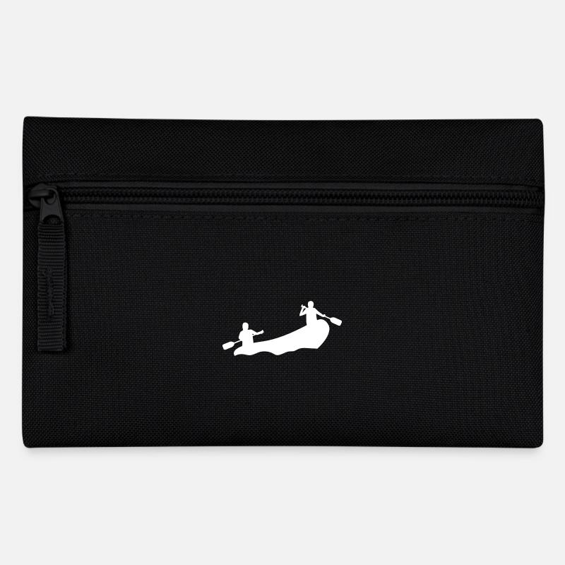 Rafting Silhouette Wildwasser Schlauchboot Fluss - Federtasche - Schwarz