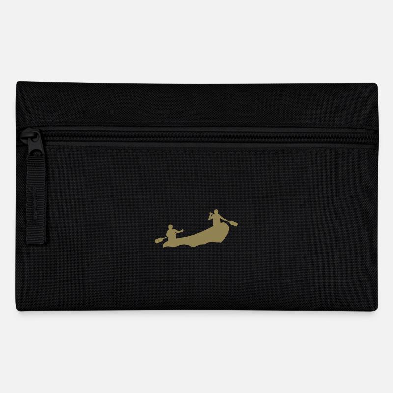 Rafting Silhouette Wildwasser Schlauchboot Fluss - Federtasche - Schwarz