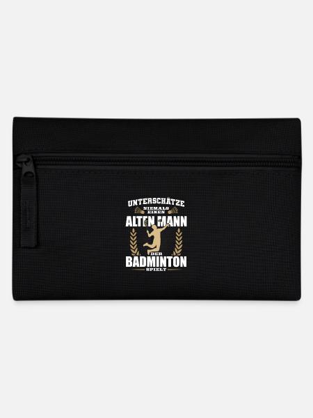 Badminton Unterschätze niemals einen alten Mann - Federtasche - Schwarz