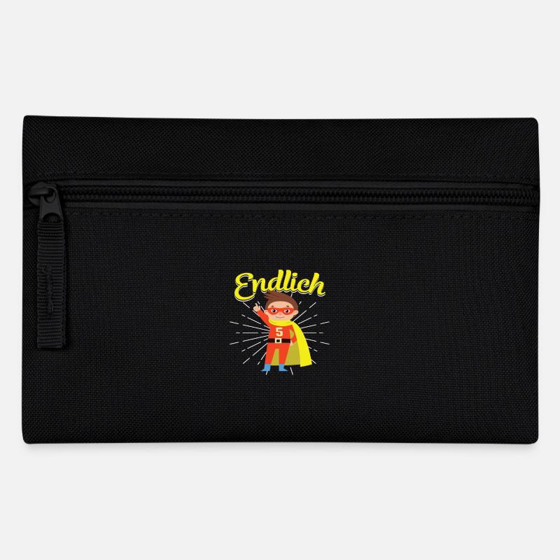 Endlich 5 Geburtstag Jungen 5 Jahre - Federtasche - Schwarz