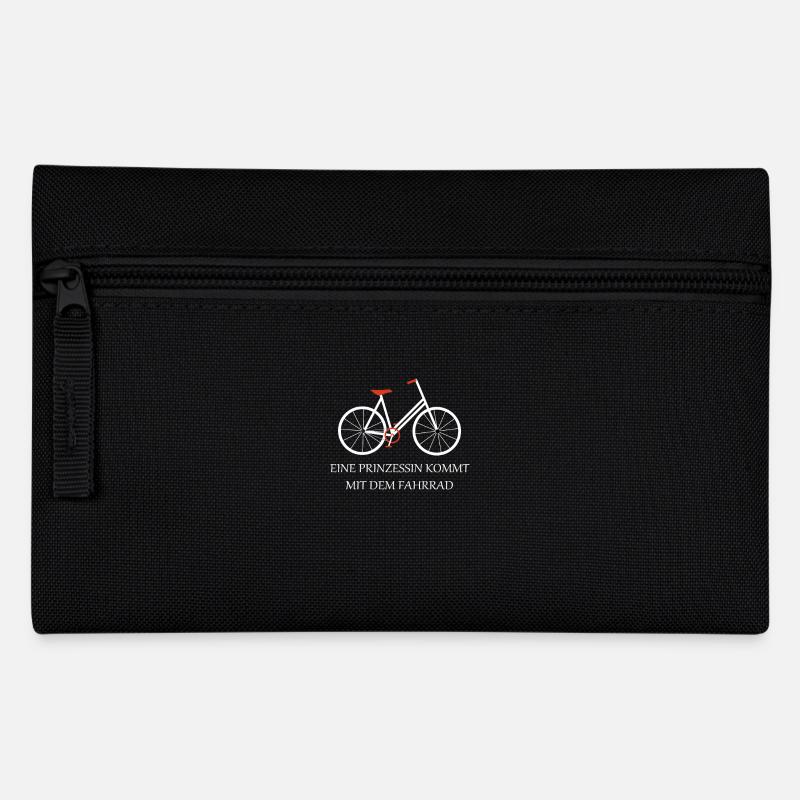Eine echte Prinzessin kommt mit dem Fahrrad - Federtasche - Schwarz
