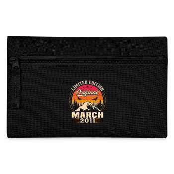 Vintage born in March 2011 birthday gift - Pencil Case - black - Front