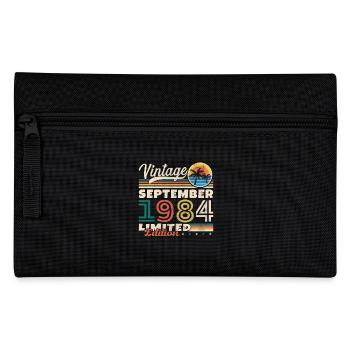 September 1984 Vintage Retro Birthday Gift - Pencil Case - black - Front