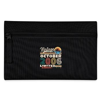 October 2006 Vintage Retro Birthday - Pencil Case - black - Front
