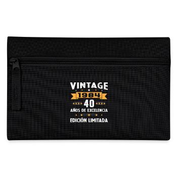40 Jahre Vinatge 1984 Geburtstagsgeschenk - Federtasche - Schwarz - Vorne