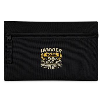Jahrgang Januar 1935 90 Jahre Jubiläum Geschenk - Federtasche - Schwarz - Vorne
