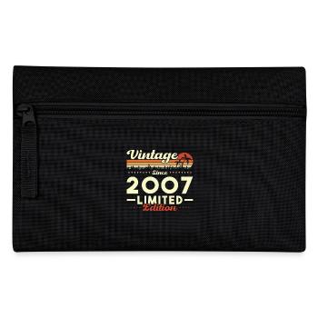 Original 2007 Vintage Retro Anniversary Gift - Pencil Case - black - Front
