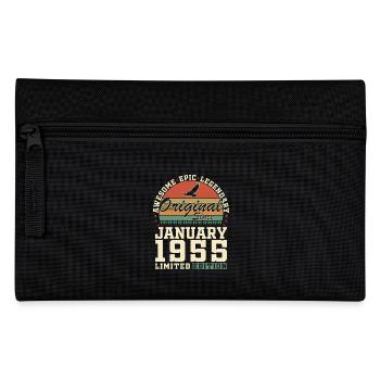 70 Ans Cadeau D'anniversaire Nées En Janvier 1955 - Trousse - noir - Devant