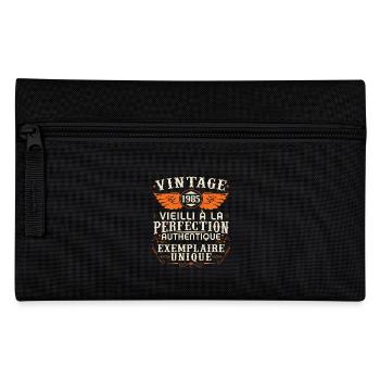 1985 Vintage Retro 40 Jahre Jubiläum Geschenk - Federtasche - Schwarz - Vorne