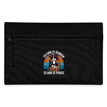 Chat Carnaval Pirate Costume Halloween Rétro Drôle - Trousse - noir - Devant