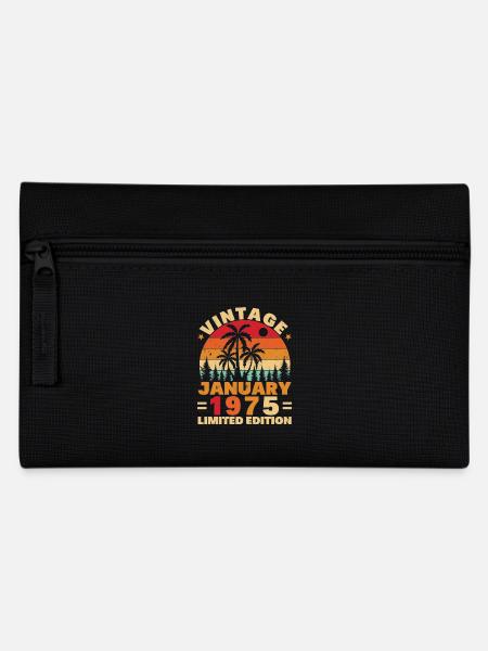 Jahrgang Januar 1975 Geburtstagsgeschenk - Federtasche - Schwarz