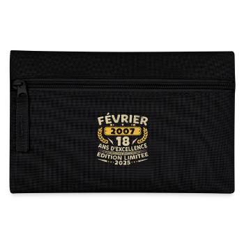 February 2007 18 Year Old Vintage Birthday Gift - Pencil Case - black - Front