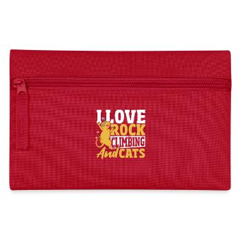 Climbers I love rock climbing and cats - Pencil Case - red - Front