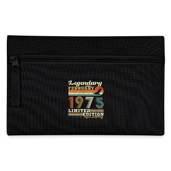 February 1975 Vintage Birthday 1975 Gift - Pencil Case - black - Front