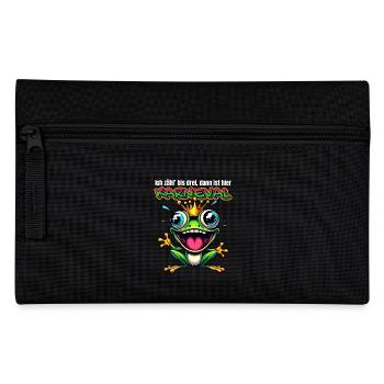 Karneval Frosch Froschkönig Köln Alaaf Lustig - Federtasche - Schwarz - Vorne