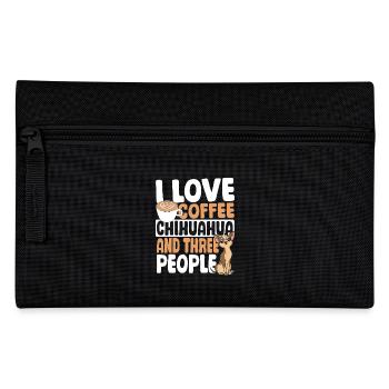 I love coffee, Chihuahua and three people - Pencil Case - black - Front