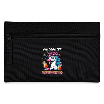 Carnival Unicorn Alcohol Funny Party Cocktail Fun - Pencil Case - black - Front