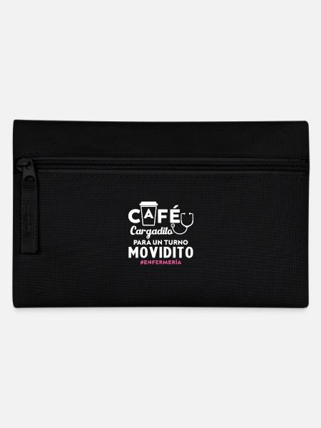 Kaffee geladen für eine geschäftige Pflegeschicht - Federtasche - Schwarz