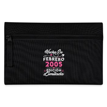 20. Geburtstag Frau 20 Jahre Made In 2005 Februar - Federtasche - Schwarz - Vorne
