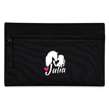 JULIA Beautiful girl name with a nice horse - Pencil Case - black - Front