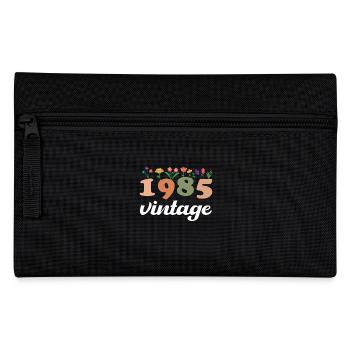 40 Années Vintage 1985 Anniversaire Femmes Fleurs - Trousse - noir - Devant