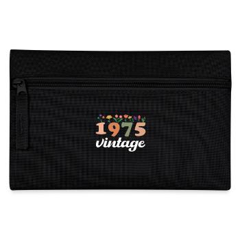 50 Années Vintage 1975 Anniversaire Femmes Fleurs - Trousse - noir - Devant