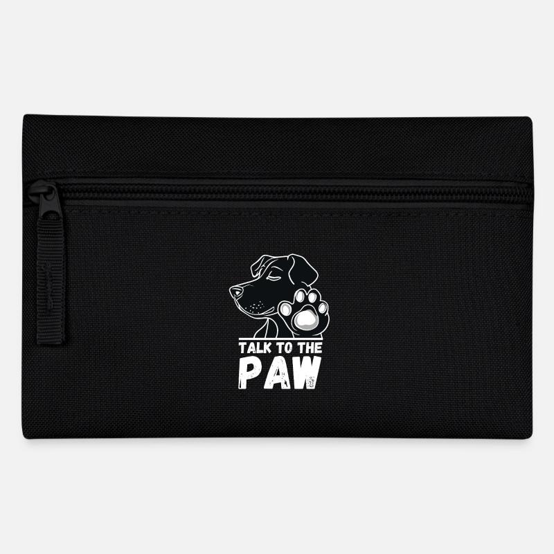 Hund Talk to the Paw Pfote Hundebesitzer Lustig - Federtasche - Schwarz