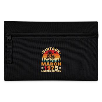 March 1975 Vintage Birthday Gift - Pencil Case - black - Front