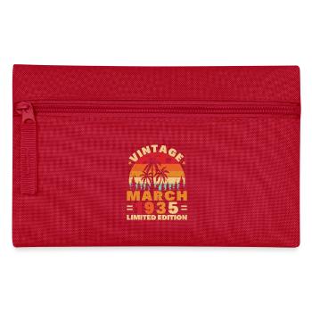 März 1935 Vintage Geburtstagsgeschenk - Federtasche - Rot - Vorne