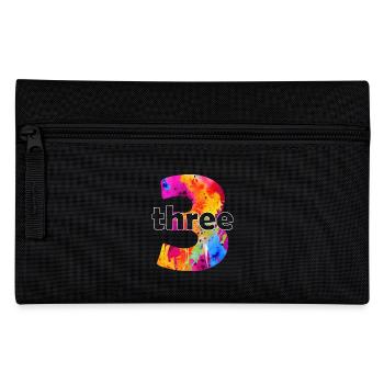 THREE 3 YEAR BOY 3RD BIRTHDAY - Pencil Case - black - Front