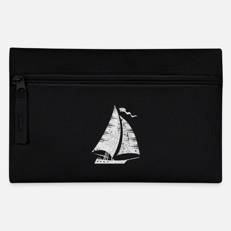 Segelboot Silhouette Minimalistisch Grunge - Federtasche - Schwarz