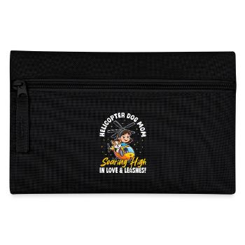 Helicopter Dog Mom Love & Leashes! Dog mom - Pencil Case - black - Front