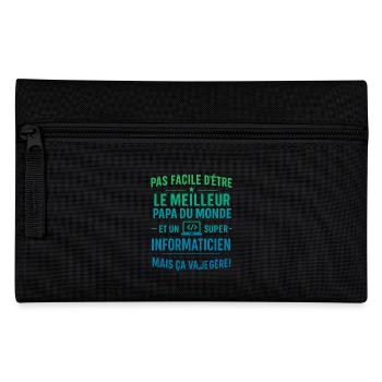 Super Papa Informaticien idée cadeau père - Trousse - noir - Devant