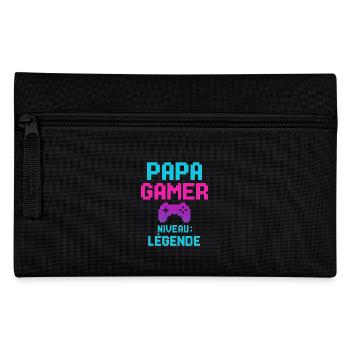 Papa GAMER Niveau : Légende cadeau fête des pères - Trousse - noir - Devant