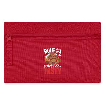 Camping Bear Attack Tip Funny Hiking Camper - Pencil Case - red - Front