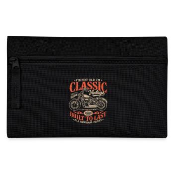 Vintage 1966 Born Motorcycle Birthday Gift - Pencil Case - black - Front