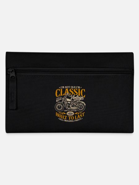Jahrgang 1981 geboren Motorrad Geburtstag Geschenk - Federtasche - Schwarz
