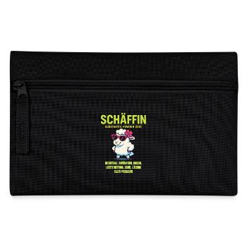 Schaf Spruch Schäffin Lustig Geschenkidee Schafe - Federtasche - Schwarz - Vorne