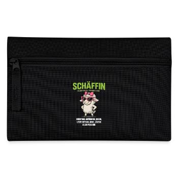 Schaf Spruch Schäffin Lustig Geschenkidee Schafe - Federtasche - Schwarz - Vorne